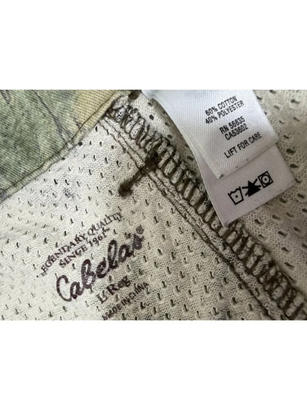 Cabelas Vented Mesh Camo Hunting Cargo Pants Men Large L Open Country Camouflage - Picture 4 of 10